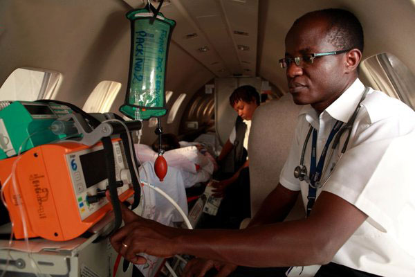 Air ambulance medical staff